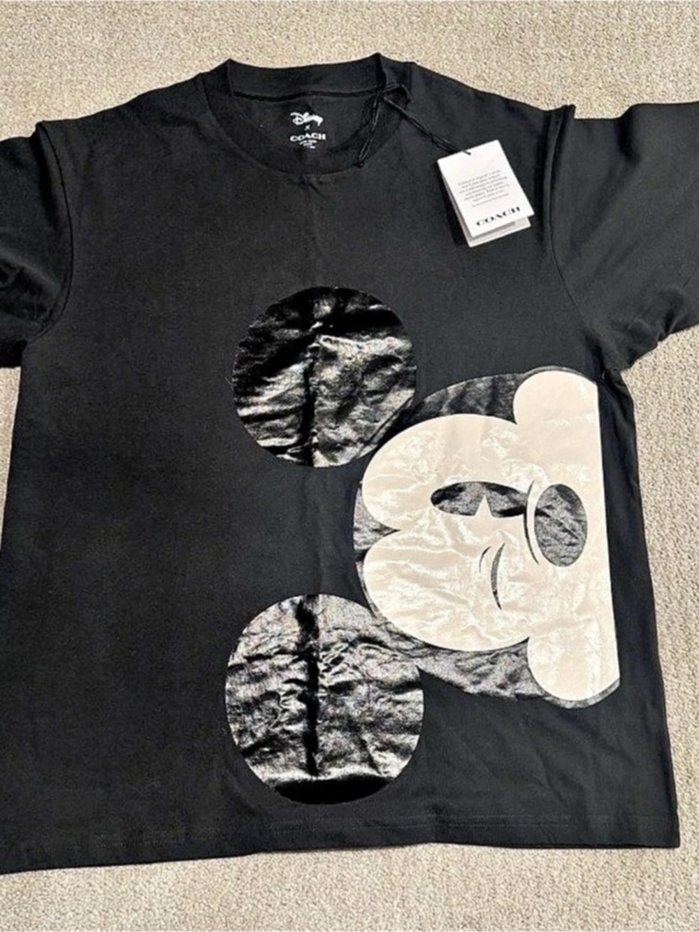 Coach Disney X Coach Wink Mickey Mouse T-Shirt Mickey Tee Black & White